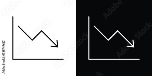 Arrow trend-down icon line vector illustration. vector graphics