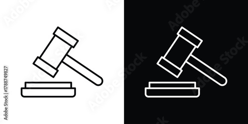 Auction icon line vector illustration. vector graphics