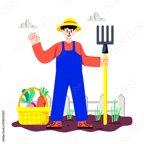 Creative design illustration of farmer