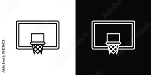 Basketball hoop icon line vector illustration. vector graphics