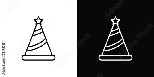 Birthday hat icon line vector illustration. vector graphics