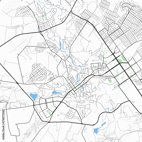 Bilde på lerret Map of the city of Stary Oskol, Belgorod Oblast, Russia.