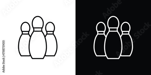 Bowling pins icon line vector illustration. vector graphics