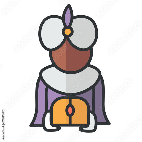 King Balthazar. Three Kings. Three wise men avatar. The Magi icon