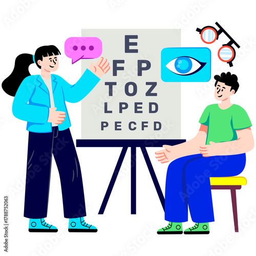 Modern design illustration of eye test