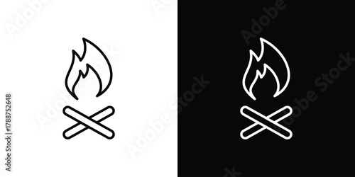Campfire icon line vector illustration. vector graphics
