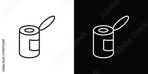 Can food icon line vector illustration. vector graphics