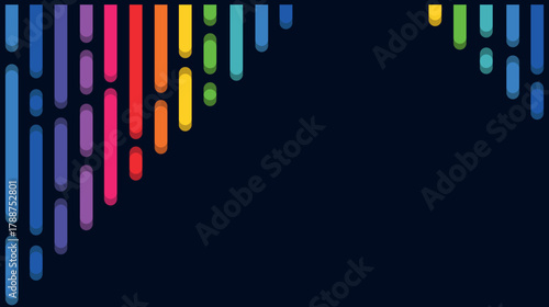 Colorful abstraction of liquid rainbow spots, LGBT colors on a black background in the form of bright colored lines, colored pencils and paints, thick brushstrokes of paint, business schedule