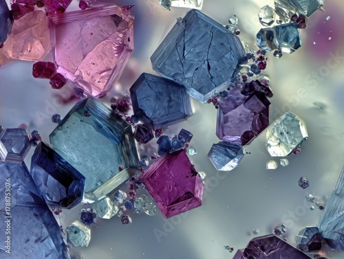 Colorful hexagonal crystals...