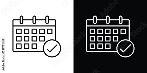 Check in calendar icon line vector illustration. vector graphics