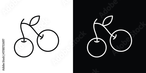Cherry icon line vector illustration. vector graphics