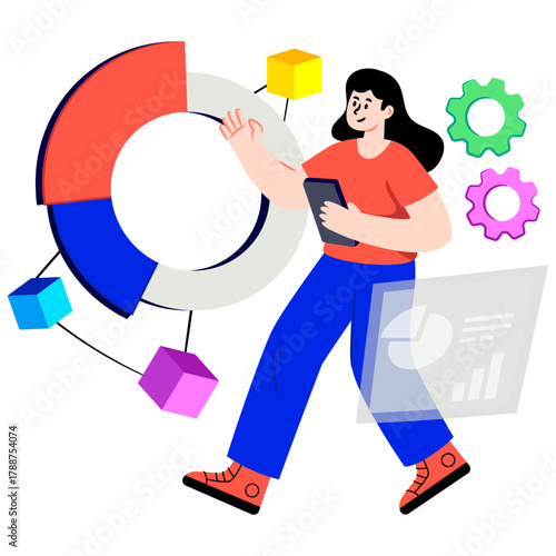 Premium download illustration of data analyst