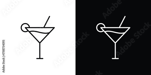 Citrus Martini glass icon line vector illustration. vector graphics