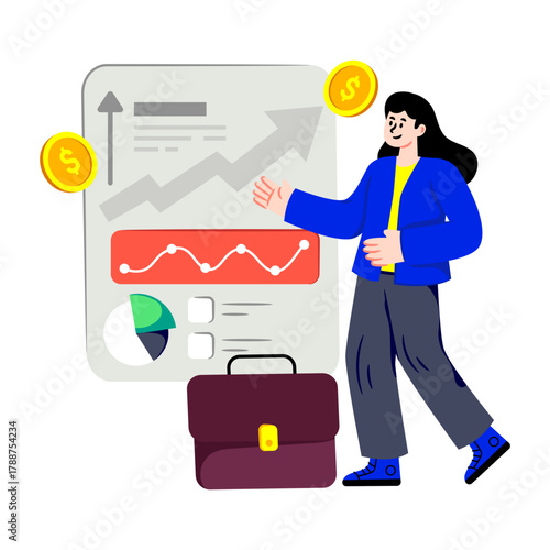 An eye catching illustration of business report