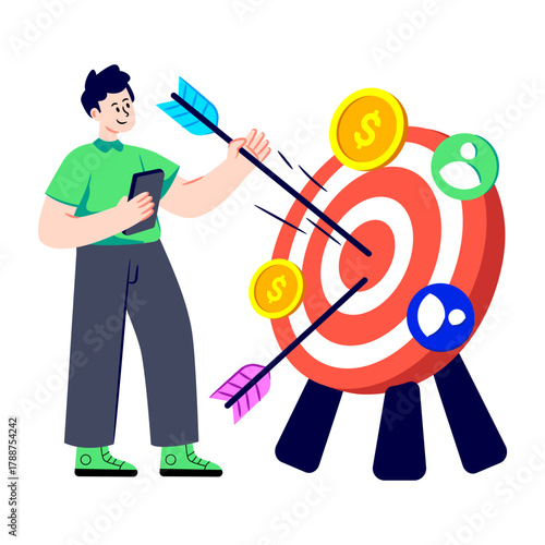 An illustration design of target marketing