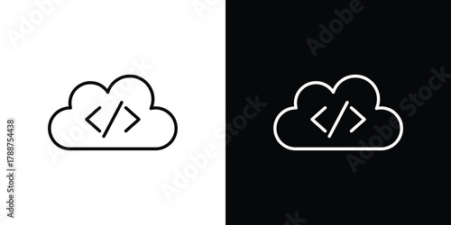Cloud code icon line vector illustration. vector graphics