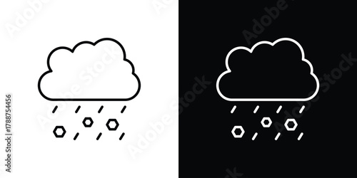 Cloud hail icon line vector illustration. vector graphics