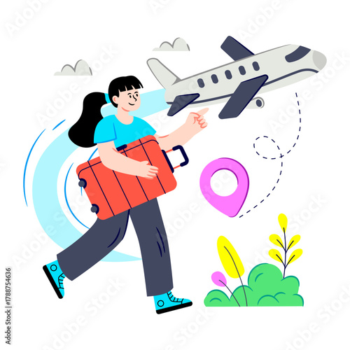 Trendy design illustration of air travel