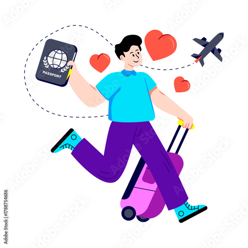 Trendy design illustration of travel lover