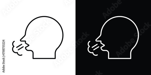 Cough icon line vector illustration. vector graphics