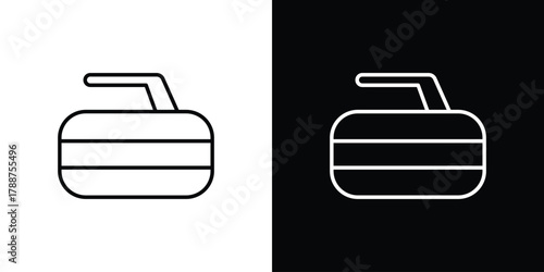 Curling stone icon line vector illustration. vector graphics