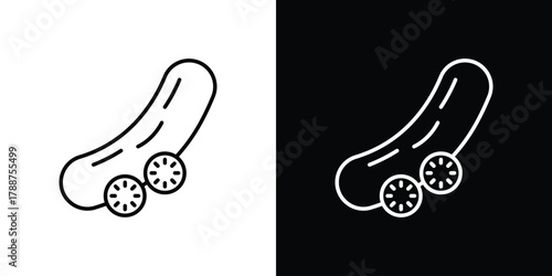 Cucumber icon line vector illustration. vector graphics