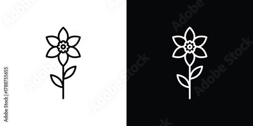 Daffodil Flower icon line vector illustration. vector graphics