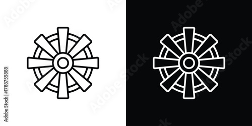 Dharmachakra icon line vector illustration. vector graphics