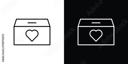 Donation box icon line vector illustration. vector graphics