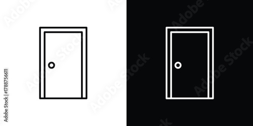 Door closed icon line vector illustration. vector graphics
