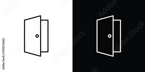 Door open icon line vector illustration. vector graphics