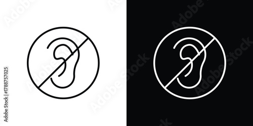 Ear deaf icon line vector illustration. vector graphics