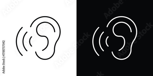 Ear icon line vector illustration. vector graphics