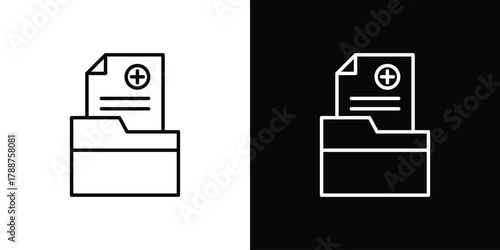 File medical icon line vector illustration. vector graphics