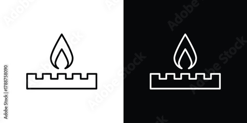 Fire burner icon line vector illustration. vector graphics