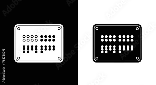 Minimalist Braille Sign Vector Icon for Accessibility and Communication