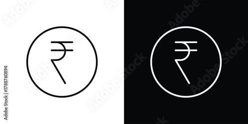 Indian rupee icon line vector illustration. vector graphics