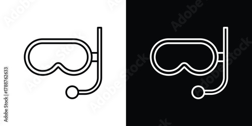 Mask snorkel icon line vector illustration. vector graphics