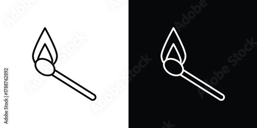 Match fire icon line vector illustration. vector graphics