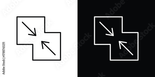 Merge icon line vector illustration. vector graphics