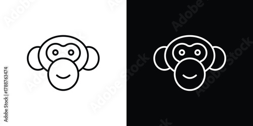 Monkey icon line vector illustration. vector graphics