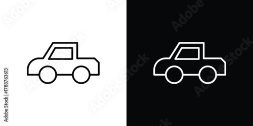 Monster truck icon line vector illustration. vector graphics