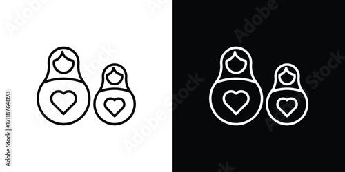 Nesting dolls icon line vector illustration. vector graphics