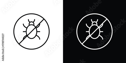 No Bug icon line vector illustration. vector graphics