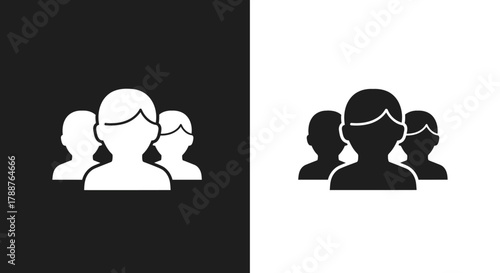 Minimalist People Group Vector Icon for Team and Community Symbols