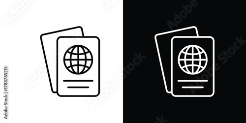 Passport icon line vector illustration. vector graphics