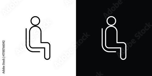 Person seat icon line vector illustration. vector graphics