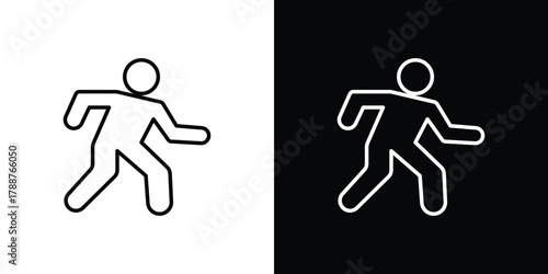 Person walking icon line vector illustration. vector graphics