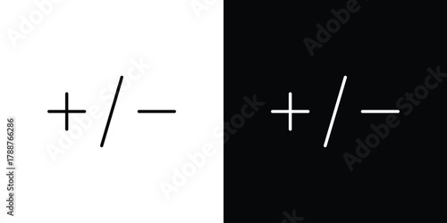 Plus minus icon line vector illustration. vector graphics