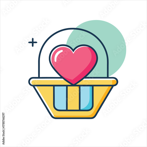 Wishlist Heart Flat Colorful Vector Icon for E-commerce 